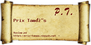 Prix Tamás névjegykártya